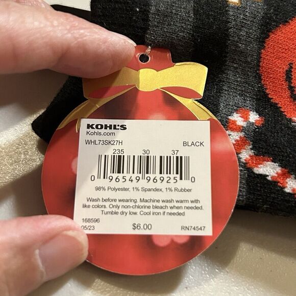 Women's Shine Christmas Holiday Crew Socks SANTA Size 9-11 - Picture 3 of 3